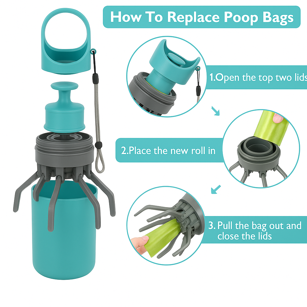 Portable Dog Pooper Scooper with Bag Dispenser