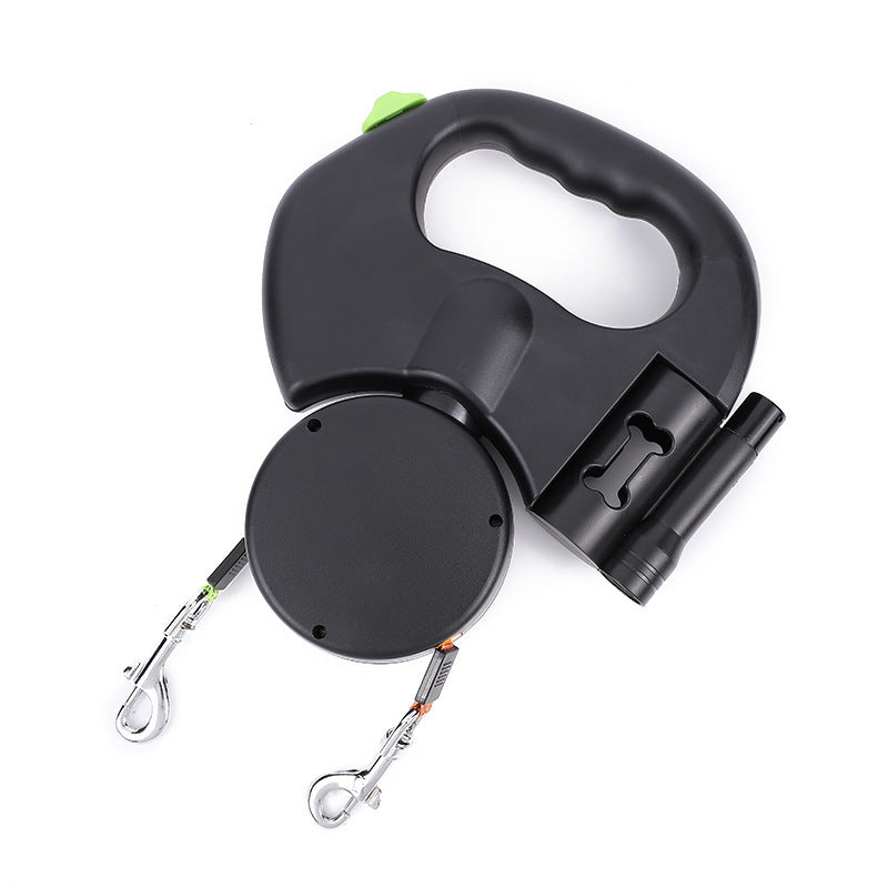 Dual Retractable LED Dog Leash – Tangle-Free, Reflective & 360° Swivel