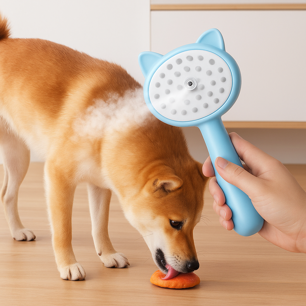 2-in-1 Mist Cat & Dog Grooming Brush – Self-Cleaning & Rechargeable