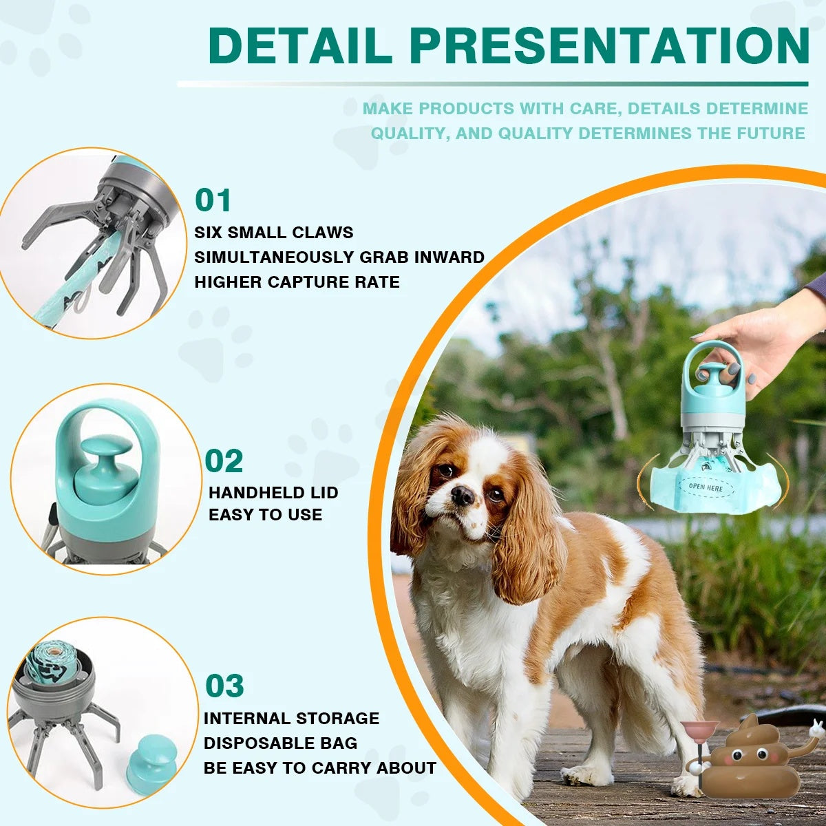 Hands-Free Dog Poop Scooper – No Touch, No Mess, Easy Clean Waste Picker