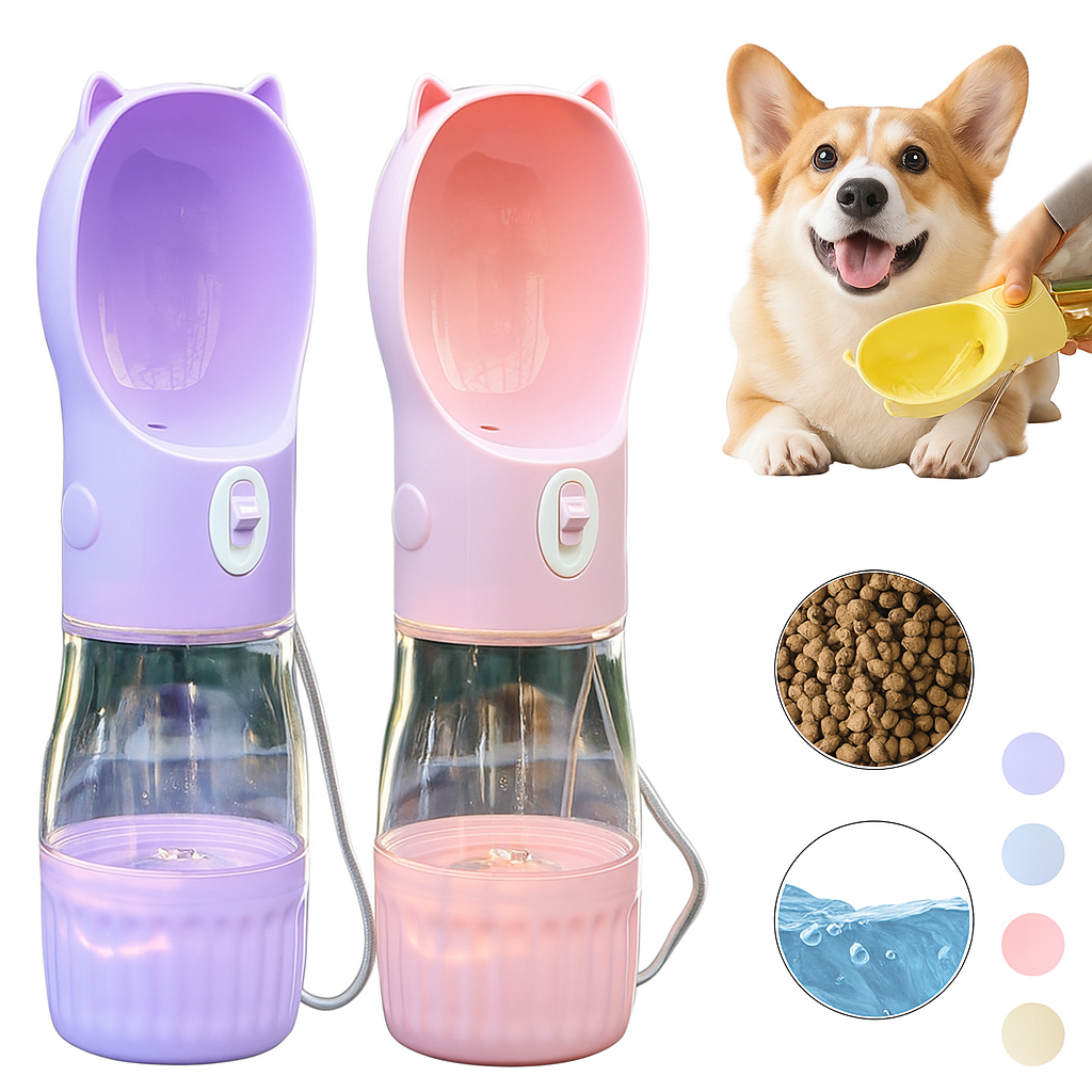 2-in-1 Portable Pet Water & Food Bottle
