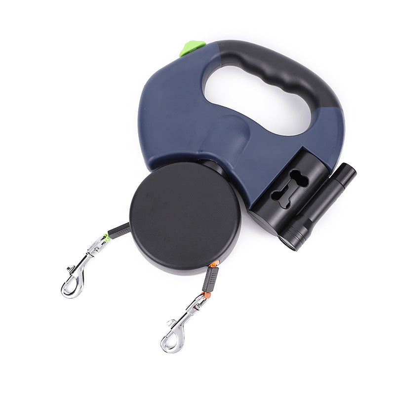 Dual Retractable LED Dog Leash – Tangle-Free, Reflective & 360° Swivel