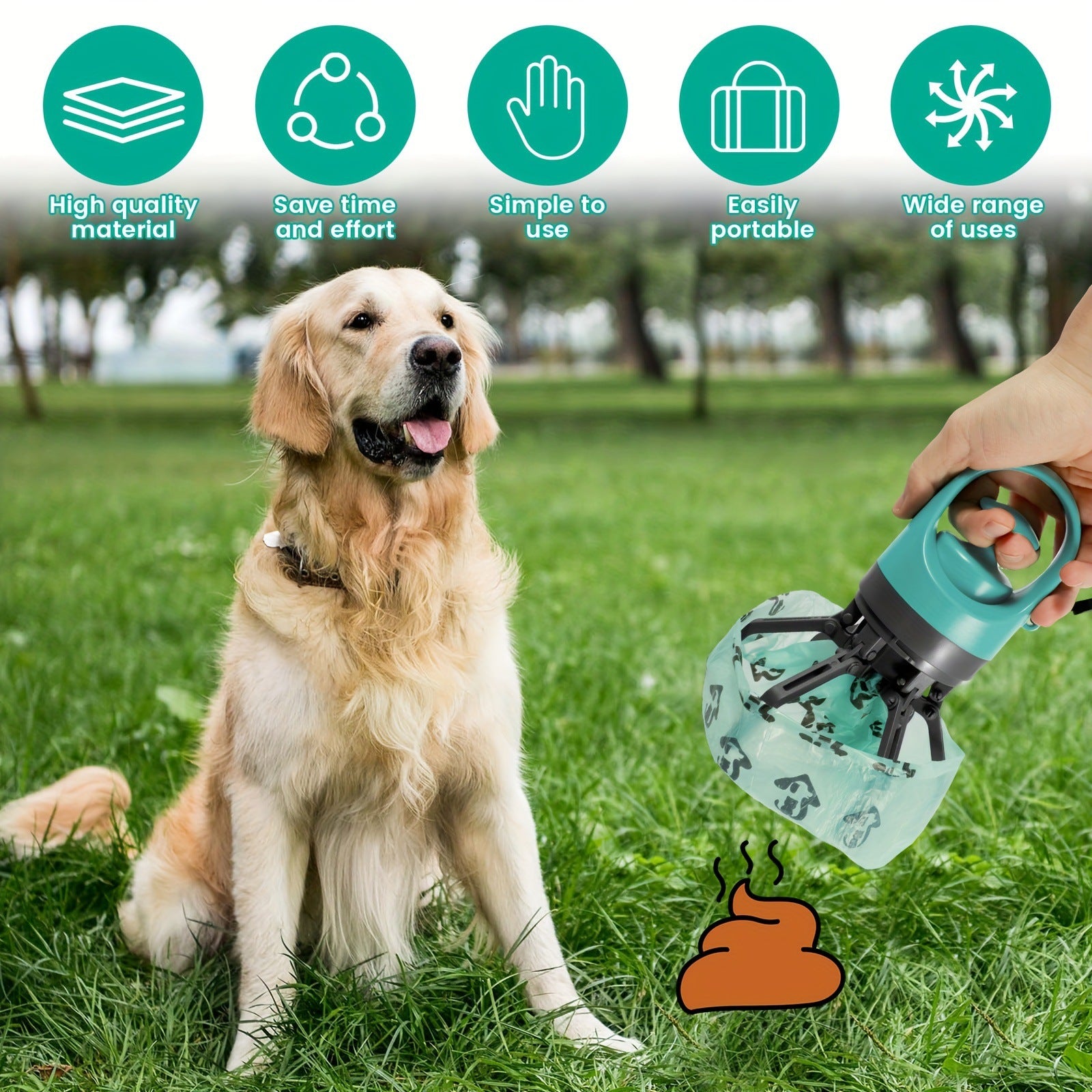 Portable Six-Claw Dog Waste Picker